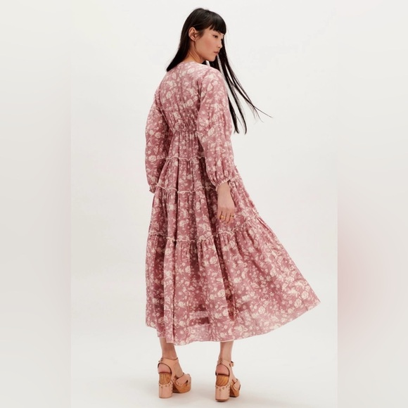 NWT Free People Pappiet Midi Dress XS Rose Combo Duster - Picture 3 of 14